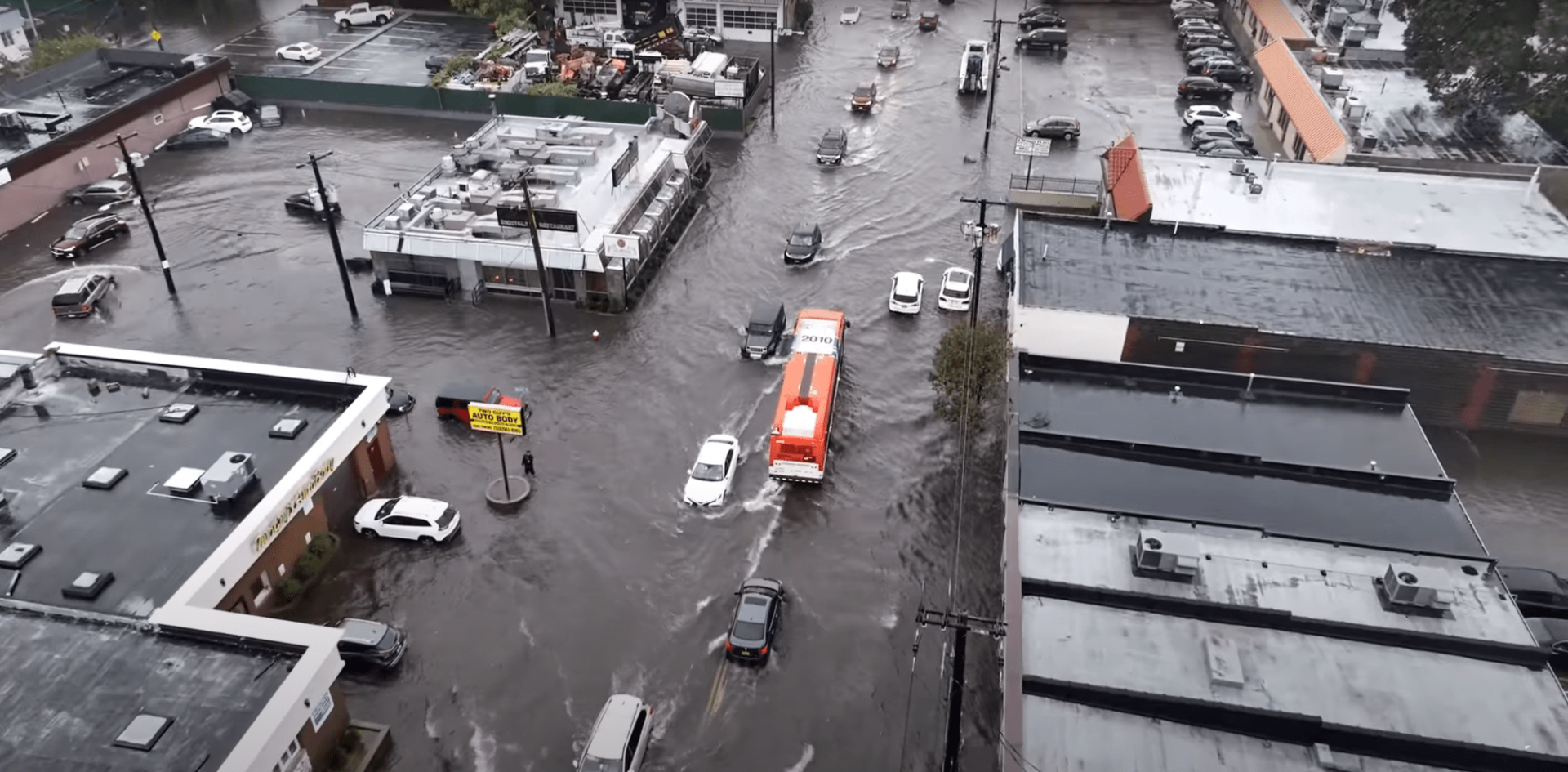 Opady w Nowym Jorku były nader intensywne – w ciągu tylko 3 godz. spadło tyle deszczu, ile zazwyczaj nowojorczycy doświadczają w ciągu miesiąca źródło: WXChasing, New York Flooding Chaos – Brooklyn – Long Island – Raw 4k with Drone, https://www.youtube.com/watch?v=ZjY_uB7p5Hw