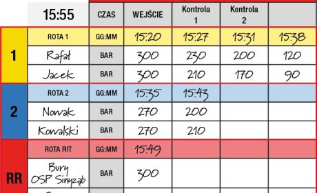 Wykres dla strażaka Jacka z roty 1 / opr. Tomasz Kasperek KP PSP w Wadowicach