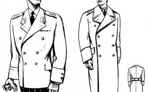 Mundur wyjściowy oficerski i płaszcz zimowy oficerski